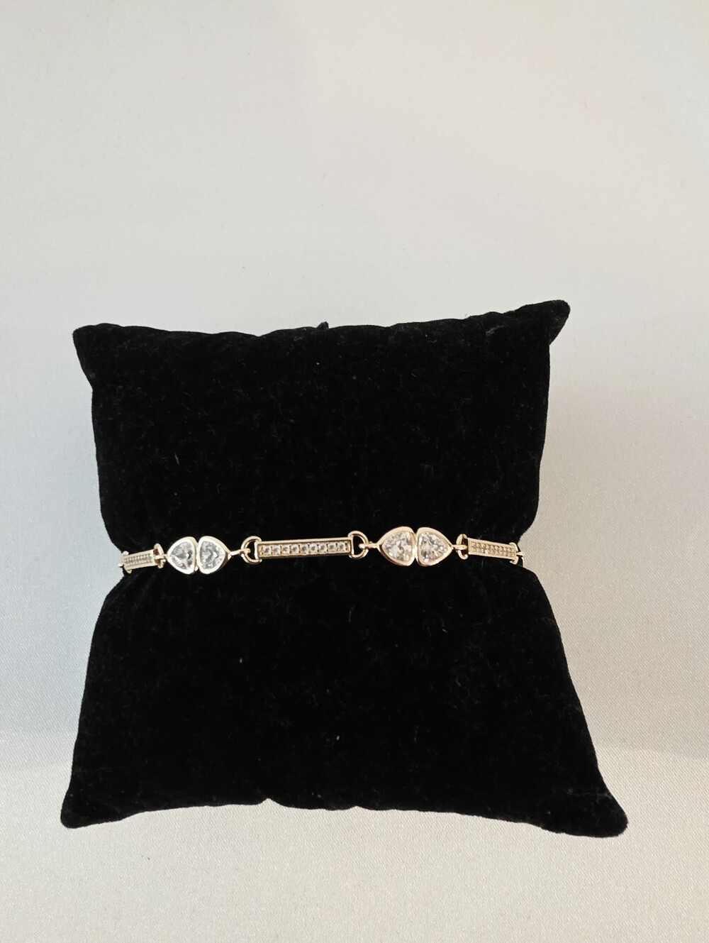 Lili Claspe Bracelet Rhodium Plated With Clear Crystals 6.5" New